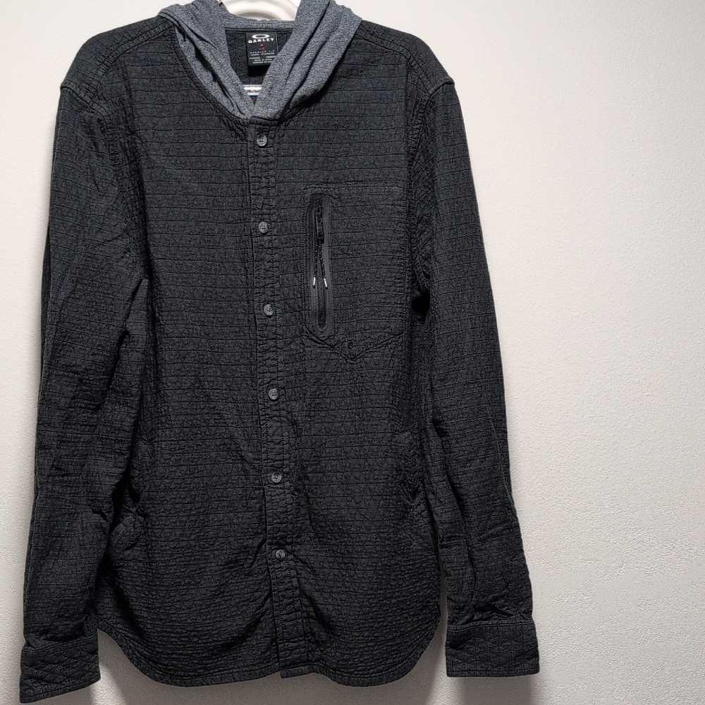 Oakley Black and Gray Quilted Shirt Jacket